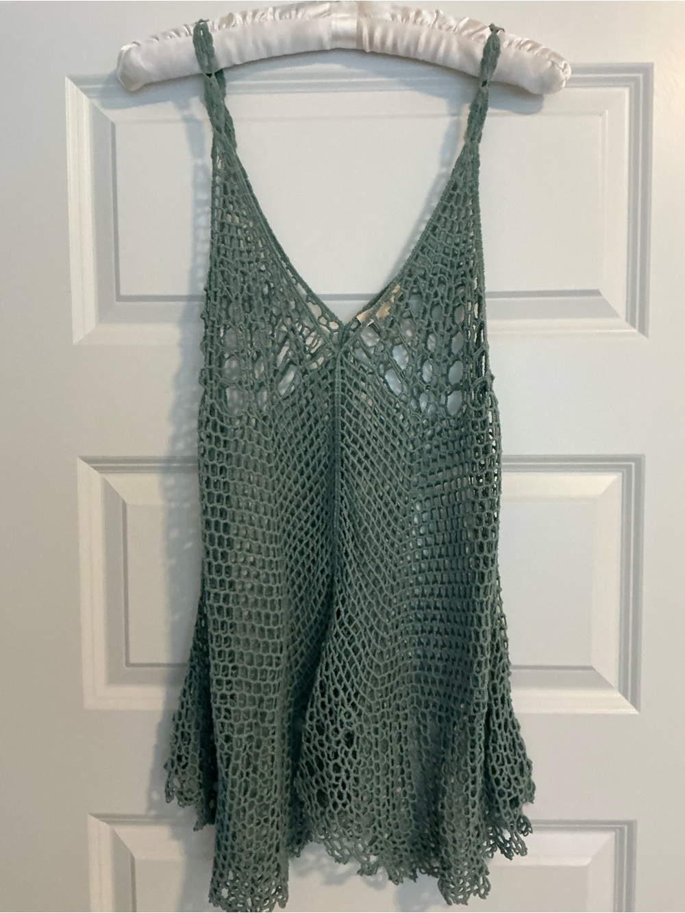 Ryu Crochet Tank Cover-Up in Sage - Picture 1 of 3